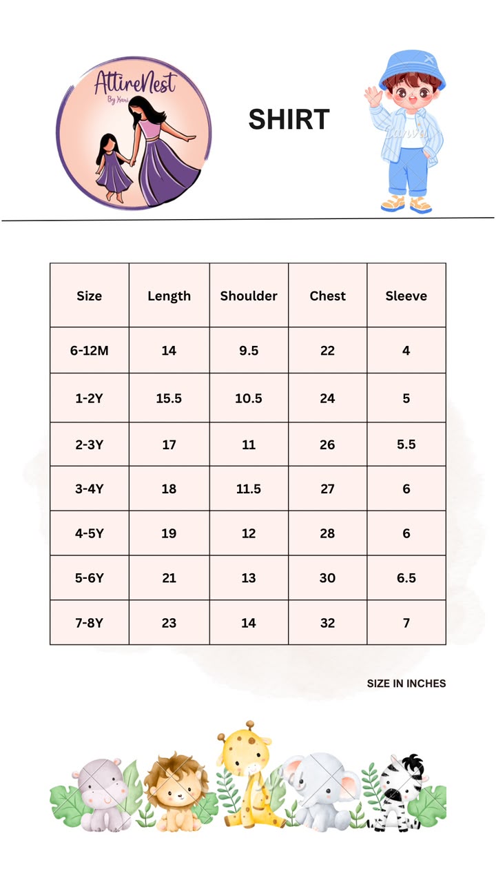 Product Size Chart 2